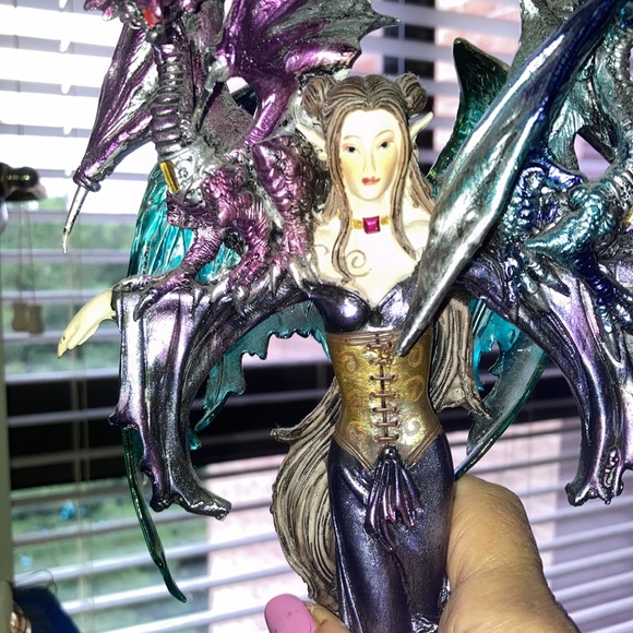 Blue fairy Pixie with her two dragons (G-91276) exquisite item - Picture 6 of 9